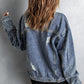 Studded Button Down Denim Jacket -