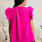 Glam Sweet Pea Ruffle Sleeve Top -