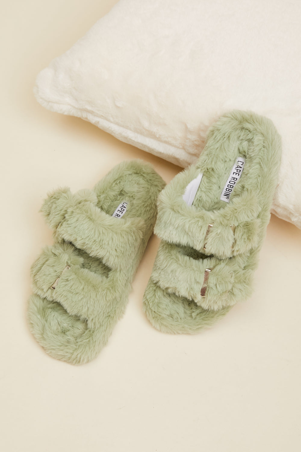 Cape Robbin Soft Steps Buckled Fuzzy Sandals -