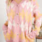 Petal Dew Argyle Button Front Dropped Shoulder Cardigan -