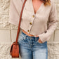 Button Down V-Neck Cropped Cardigan -