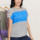 Sew In Love Ideal Date Color Block Striped Tee in Blue -