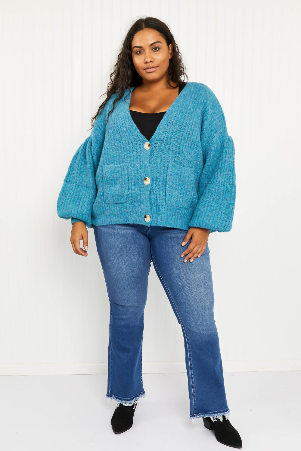 Davi & Dani Just a Fling Full Size Button Down Cardigan -