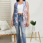 Vocal Mesa Point Printed Sleeveless Cardigan -
