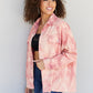 Davi & Dani Peace Sign Tie-Dye Embroidered Patch Shacket -