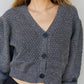 White Birch Speechless Full Size Textured Bubble Sleeve Cardigan -