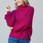 Zenana First Snow Ribbed Turtleneck Sweater -