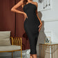 Rhinestone Back Slit Bodycon Dress -
