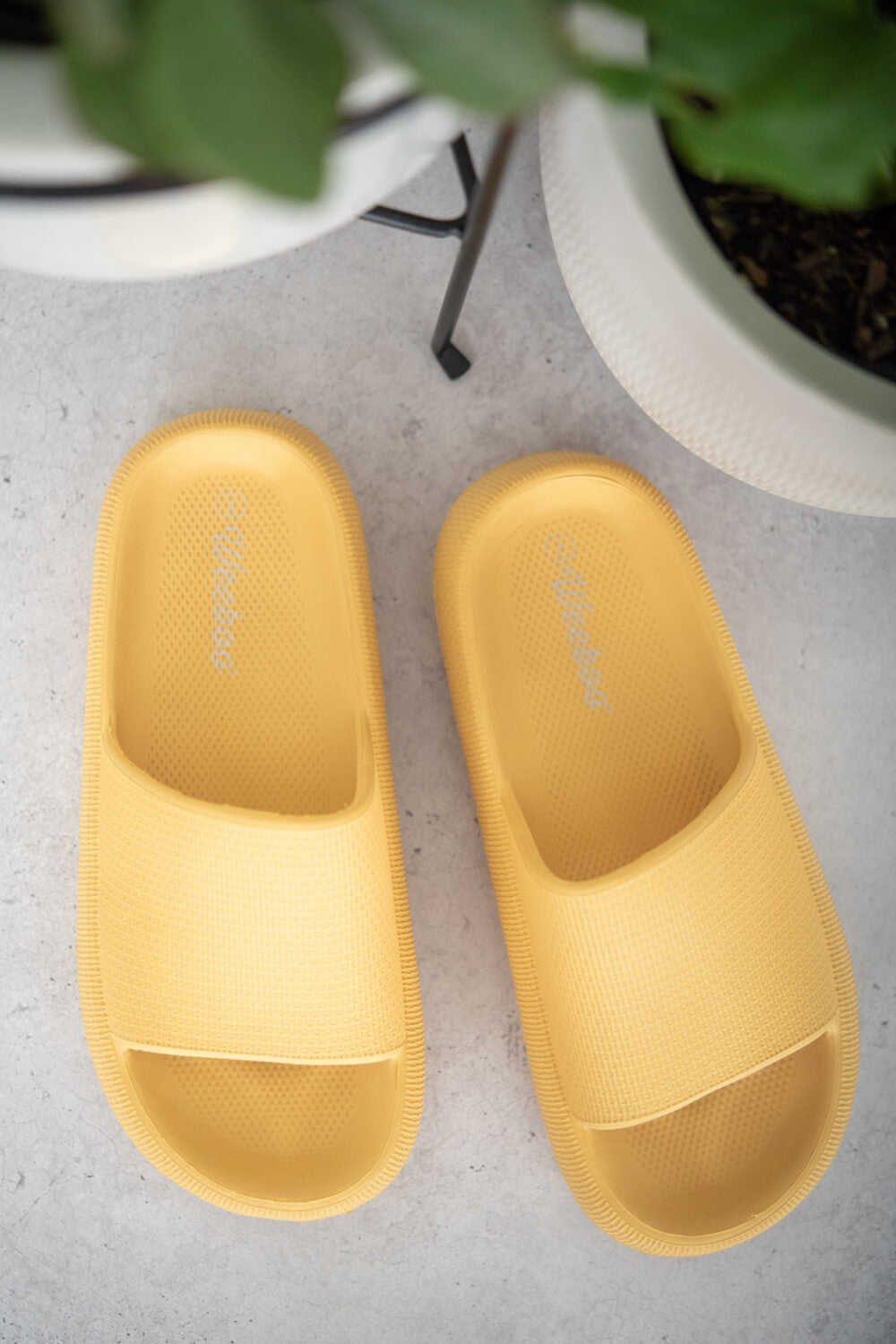 WeeBoo Go All Out Slide-On Sandals in Yellow -