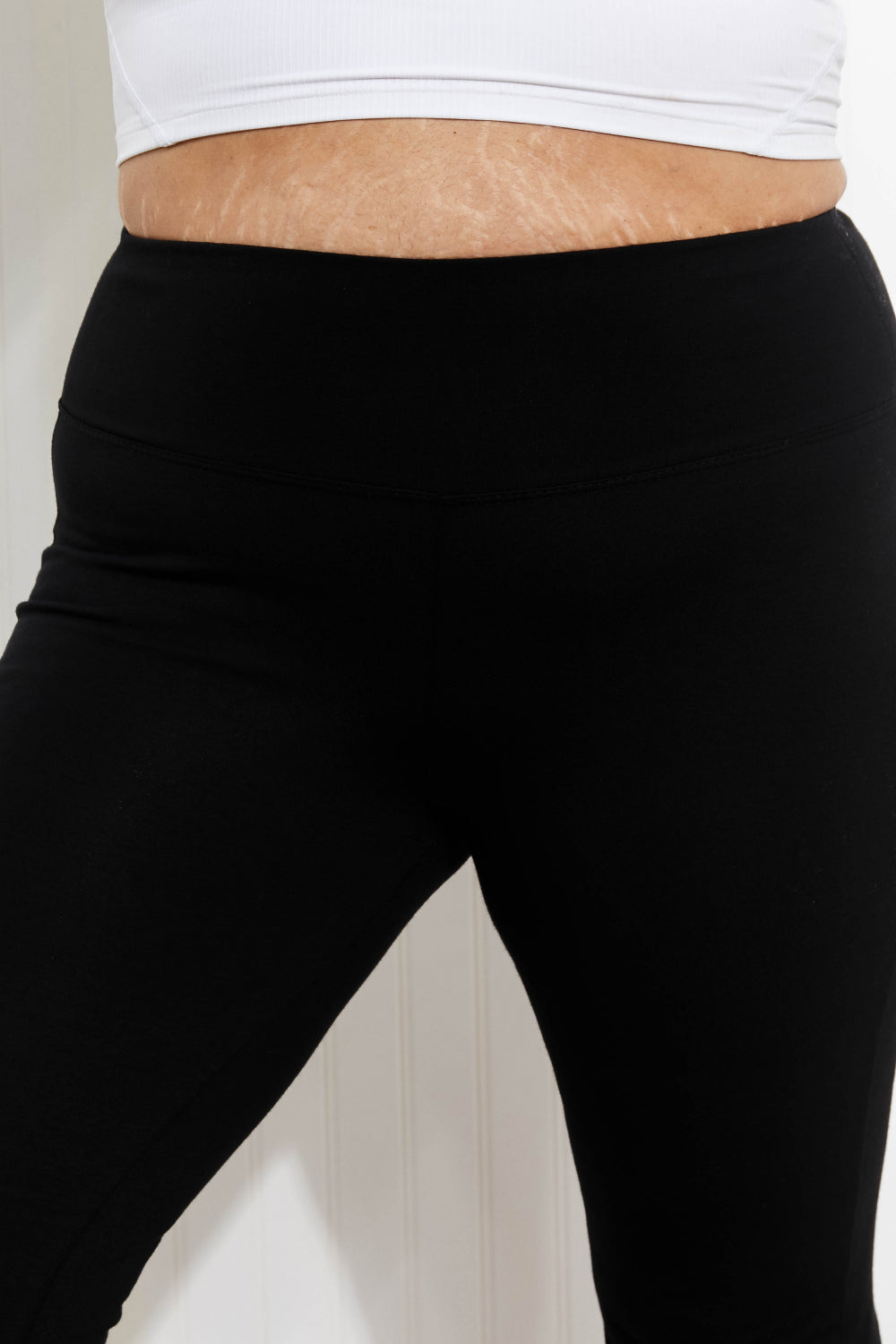 Zenana Let's Get Movin' Raw Hem Flared Yoga Pants -