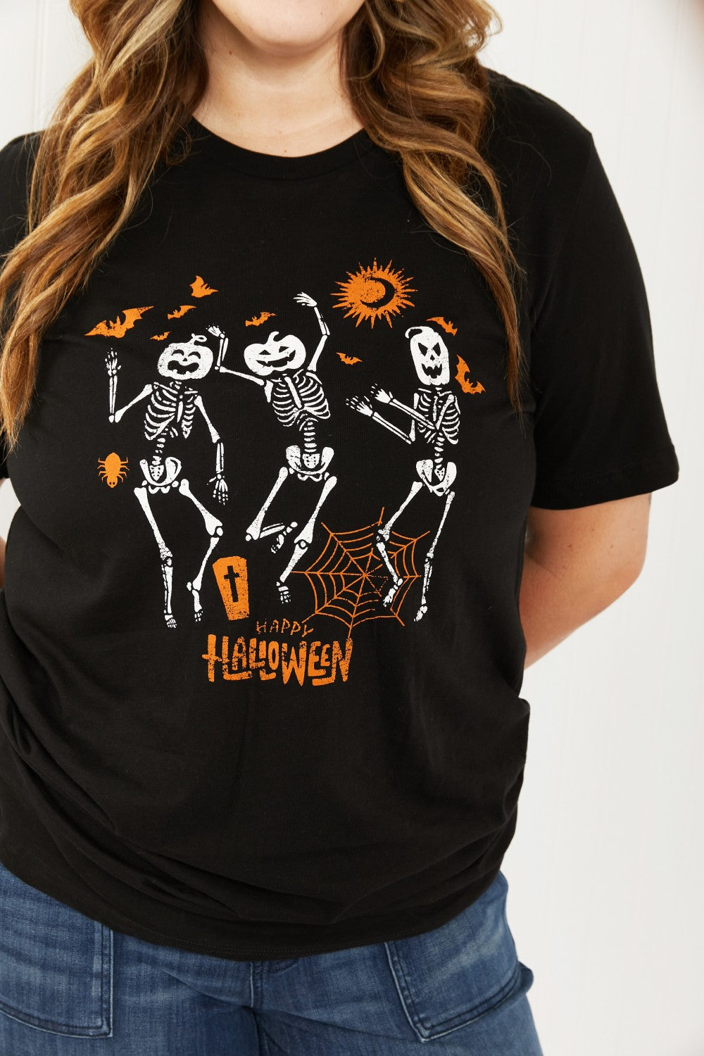 WKNDER Full Size Halloween Skeleton Graphic Tee -