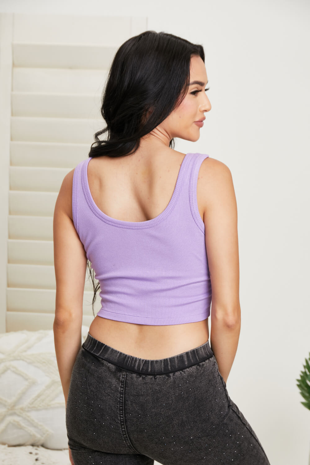 White Birch Take Me With Longline Bralette with Removable Pads in Grape -