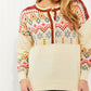 Andree by Unit Full Size Geometric Half-Button Henley Sweater -