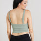 White Birch Sense of It All Cropped V-Neck Tank Top in Mint -
