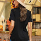 Halloween Pumpkin Graphic Cuffed Tee Shirt -