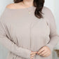 Zenana Full Size Round Neck Dropped Shoulder Tunic Top in Ash Mocha -