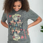 Lotus Fashion Wild West Card Graphic Tee in Stone Grey -