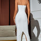 Rhinestone Back Slit Bodycon Dress -