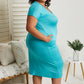 P & Rose Plot Twist T-Shirt Dress with Pockets in Seafoam -