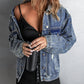Studded Button Down Denim Jacket -