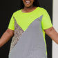 White Birch Make it Last Mixed Print Color Block Tee -
