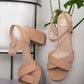 Fortune Dynamic Genuine Joy Crisscross Block Heel Sandals -