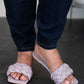 Weeboo Cakewalk Woven Square Toe Slides in Lilac -