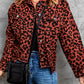Leopard Print Raw Hem Jacket -
