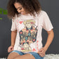 Lotus Fashion Wild West Card Graphic Tee in Pink -