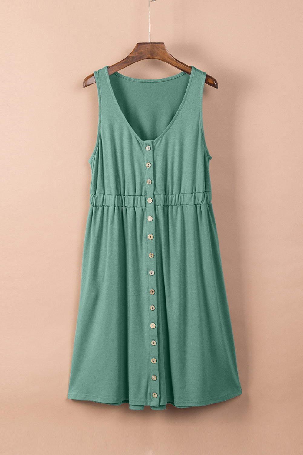 Sleeveless Button Down Mini Dress -