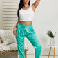 Glam A Little Bit of Luxe Satin Drawstring Pants in Mint -