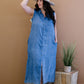 ODDI Amazingly Artistic Patchwork Print Chambray Dress -