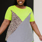 White Birch Make it Last Mixed Print Color Block Tee -
