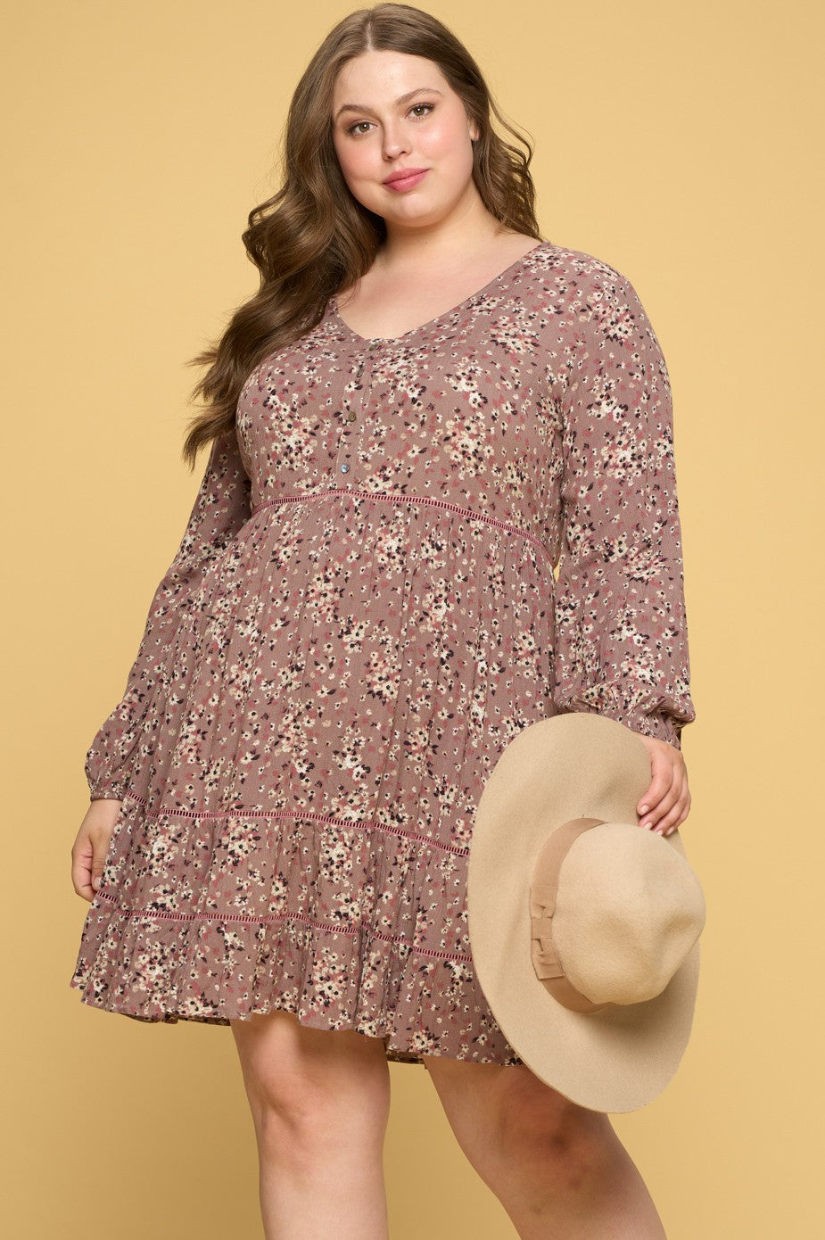 ODDI Floral Tiered Dress -