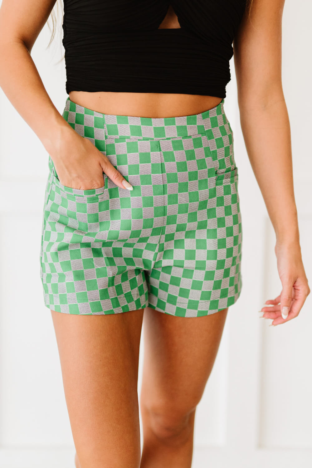 Glam Check Me Out Checkered Shorts -