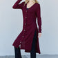 Zenana Autumn Aura Full Size Ribbed Longline Cardigan in Dark Burgundy -