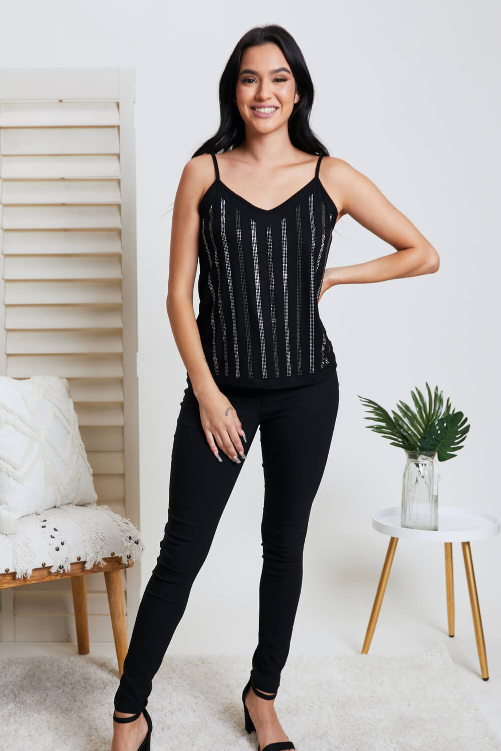 Vocal Pier 39 Striped Glitter Cami -