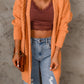 Cable-Knit Open Front Sweater Cardigan -