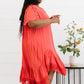 Davi & Dani Fly with Me Full Size Button Down Ruffle Dress -