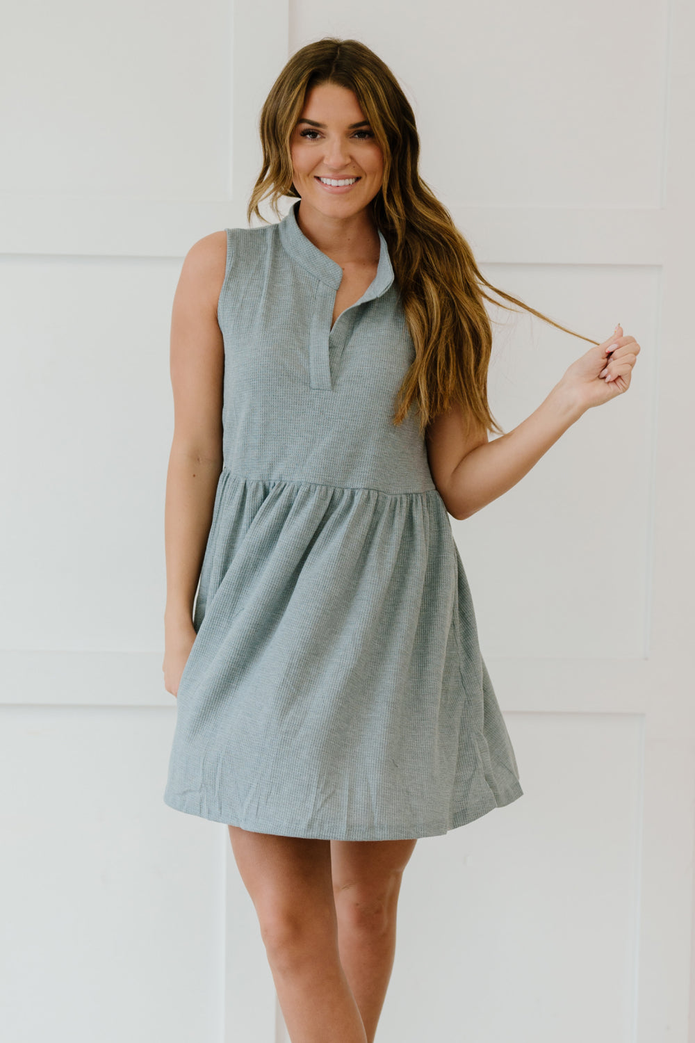 Sew In Love Weekday Wonder Babydoll Dress in Silver -