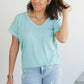 Sew In Love Let's Meet Up Polka Dot Tee in Sage -