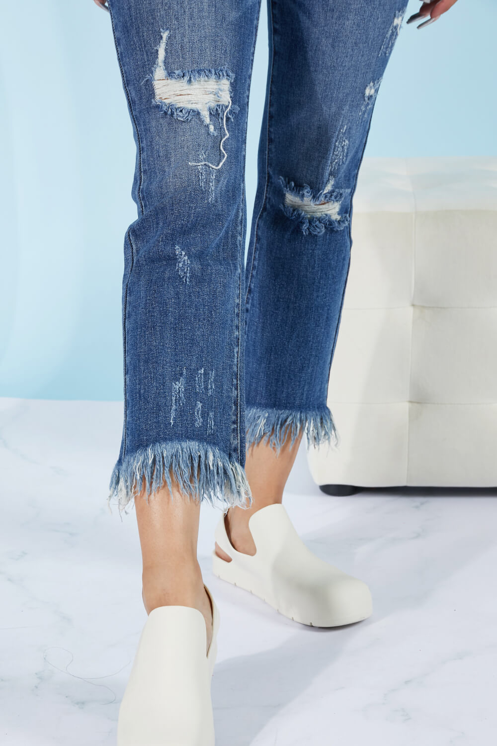 RISEN Undone Chic Straight Leg Jeans -