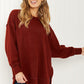 Zenana Alta Heights Full Size Waffle Knit Exposed Seam Sweater -