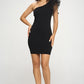 Chocolate USA Ruffled One-Shoulder Mini Bodycon Dress -