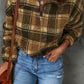 Plaid Quarter-Zip Fleece Sweatshirt -