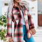 Plaid Button Up Shirt Jacket with Pockets -