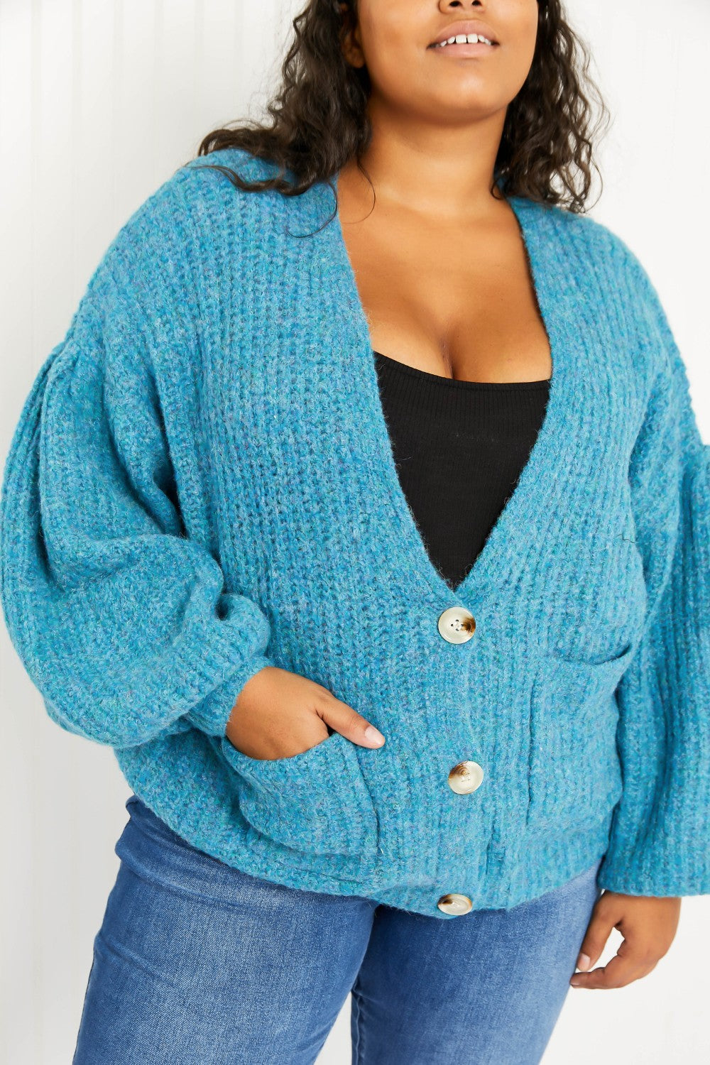 Davi & Dani Just a Fling Full Size Button Down Cardigan -