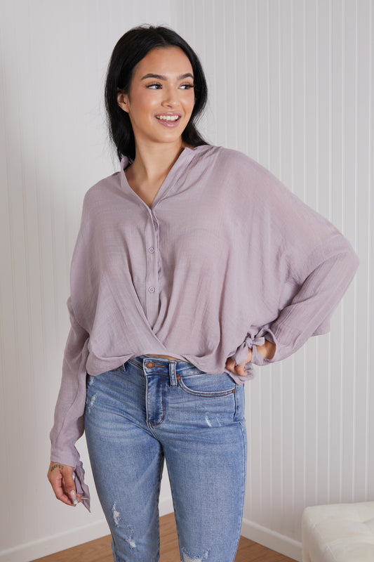 HYFVE Sweet Tea Button Front Long Sleeve Top -