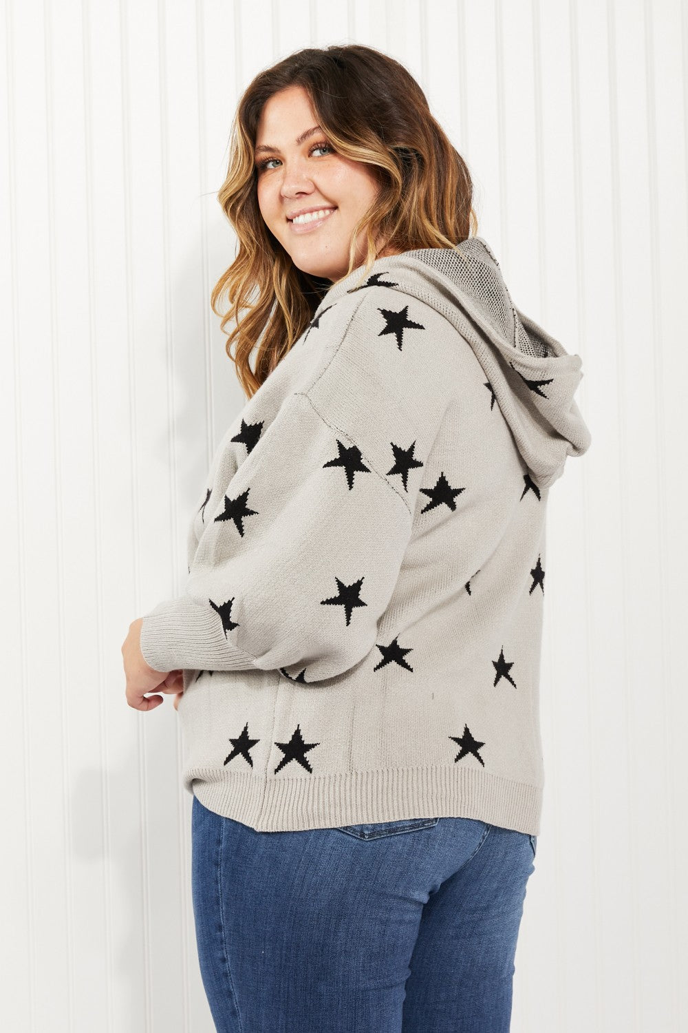 Heimish All of the Stars Full Size Star Hooded Sweater -