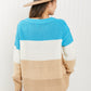 Sew In Love Full Size Color Block Exposed Seam Sweater -